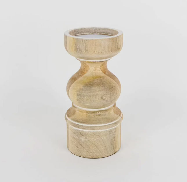Mango wood candle pedestal