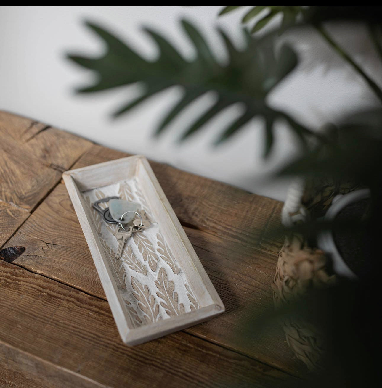 Carved Feather Tray