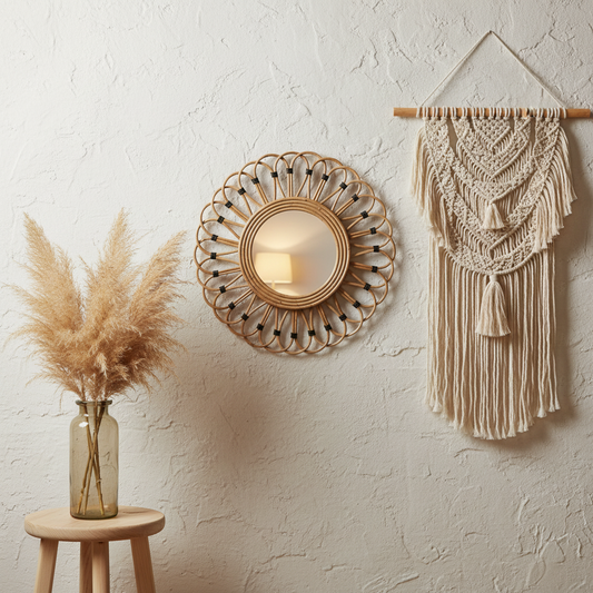 Boho Rattan Mirror